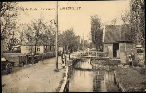 Ak Assendelft Nordholland Niederlande, Bij de Zuider Kerkbuurt