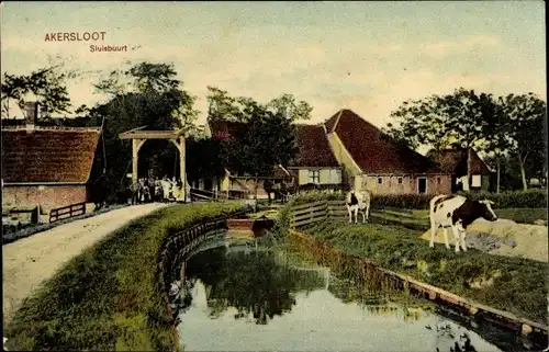 Ak Akersloot Nordholland Niederlande, Sluisbuurt