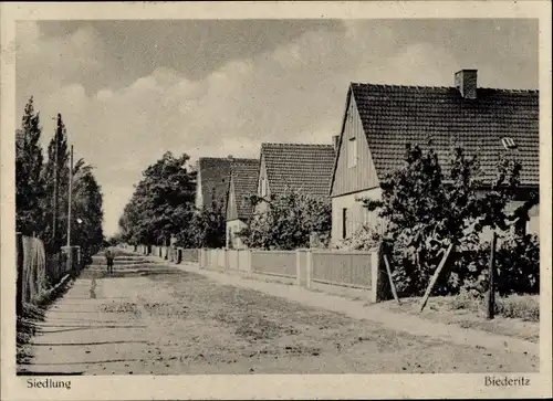 Ak Biederitz in Sachsen Anhalt, Straßenpartie, Siedlung, Wohnhäuser