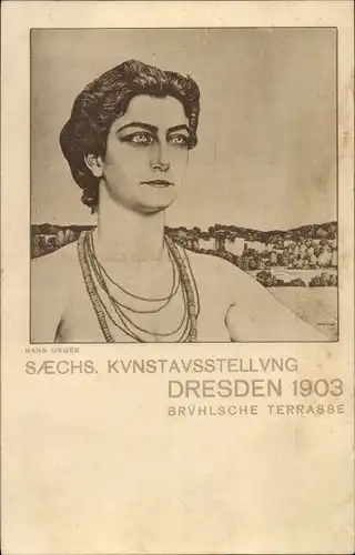 Künstler Ak Unger, Hans, Dresden, Sächsische Kunstausstellung 1903, Brühlsche Terrasse