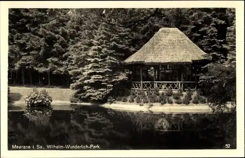 Ak Meerane Sachsen, Wilhelm Wunderlich Park, Pavillon