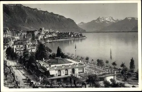 Ak Montreux Kanton Waadt Schweiz, Pavillon des Sports et le Dents du Midi