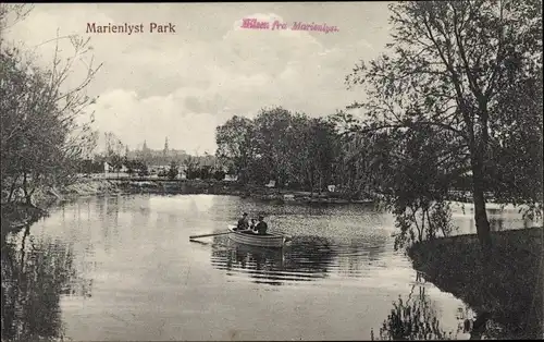 Ak Helsingør Helsingör Dänemark, Marienlyst Park, Ruderboot