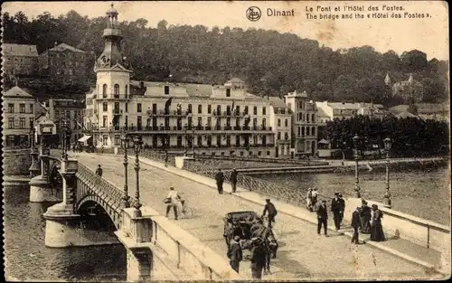 Ak Dinant Wallonien Namur, Le Pont et l'Hotel des Postes