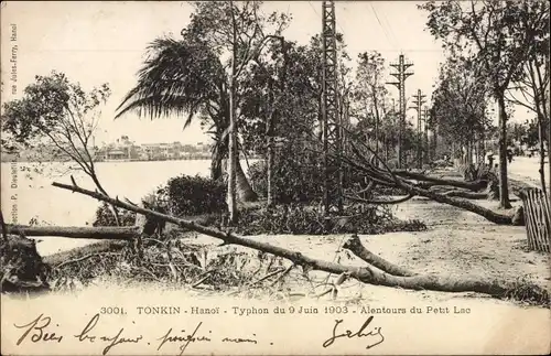 Ak Hanoi Tonkin Vietnam, Typhon du 9 Juin 1903, Alentours du Petit Lac