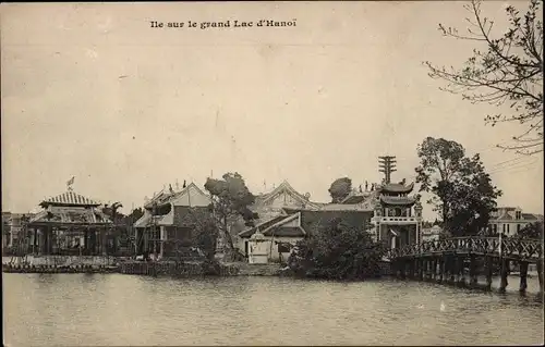 Ak Hanoi Tonkin Vietnam, Ile sur le grand Lac