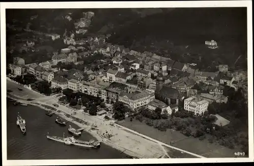 Ak Bad Schandau Sächsische Schweiz, Luftbild