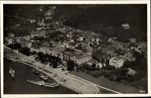 Ak Bad Schandau Sächsische Schweiz, Luftbild