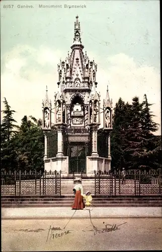 Ak Genève Genf Schweiz, Monument Brunswick