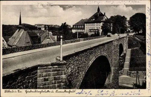 Ak Löbau in der Oberlausitz Sachsen, Hindenburgbrücke, Krankenhaus