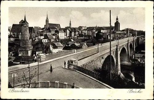 Ak Bautzen in der Oberlausitz, Kronprinzenbrücke