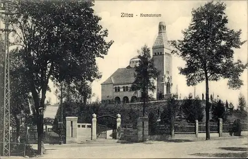 Ak Zittau in der Oberlausitz, Krematorium