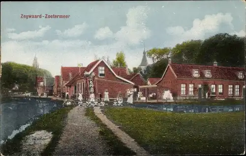 Ak Zoetermeer Zegwaart Südholland, Dorfpartie