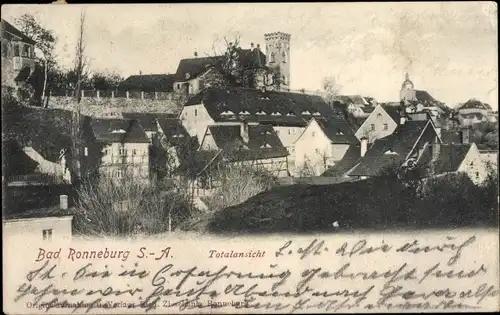 Ak Ronneburg, Blick auf den Ort, Turm, Häuser