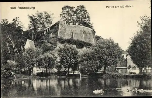 Ak Ronneburg, Partie am Mühlteich