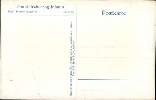 Ak Semmering in Niederösterreich, Hotel Erzherzog Johann im Winter