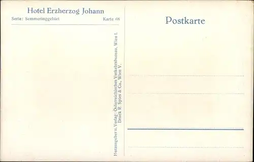 Ak Semmering in Niederösterreich, Hotel Erzherzog Johann im Winter