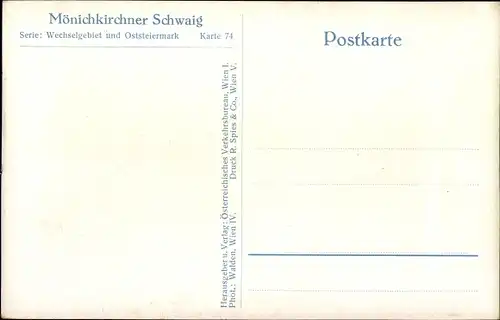 Ak Mönichkirchen in Niederösterreich, Mönichkirchner Schwaig, Winter