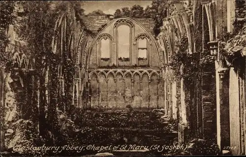 Ak Glastonbury South West England, Abbey, Chapel of St. Mary, St. Joseph
