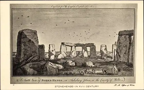 Künstler Ak Amesbury Wiltshire England, Stonehenge, in XVIII Century