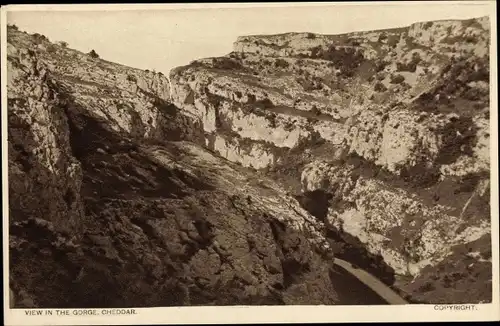 Ak Cheddar Somerset England, View in the Gorge