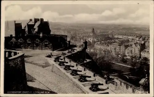 Ak Edinburgh Schottland, Castle, looking North-West