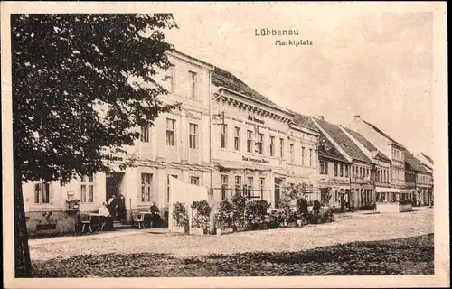 Ak Lübbenau im Spreewald, Marktplatz, Gasthof zum Deutschen Hause