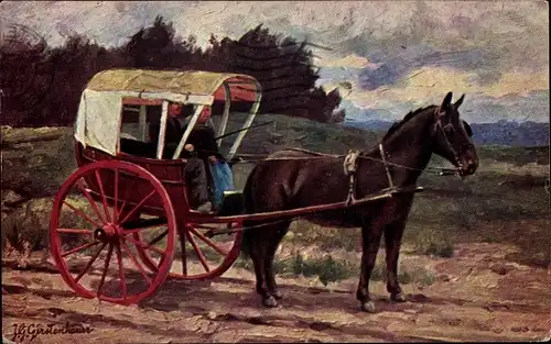 Künstler Ak Gerstenhauer, Johann Georg, niederländisches Motiv, Kutsche
