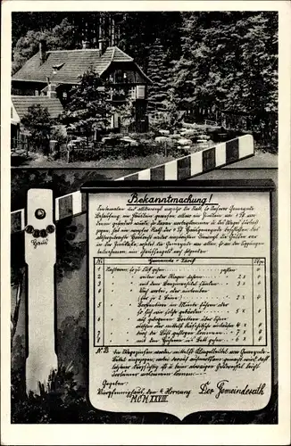 Ak Tambach Dietharz im Thüringer Wald, Waldrestaurant Neues Haus, Vierpfennighaus, Schlagbaum