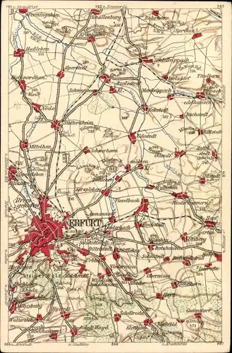 Landkarten Ak Erfurt in Thüringen, Schellroda, Klettbach, Stotternheim, Dielsdorf, Ruderstedt