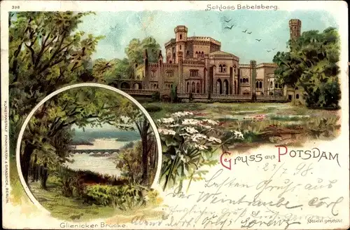 Litho Potsdam, Glienicker Brücke, Schloss Babelsberg