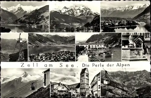 Ak Zell am See in Salzburg, Seilbahn, Panorama, Turm