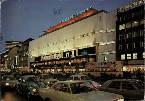 Ak Berlin Charlottenburg, Kurfürstendamm, Wertheim, Schuhmode, Doppeldeckerbus, Autos