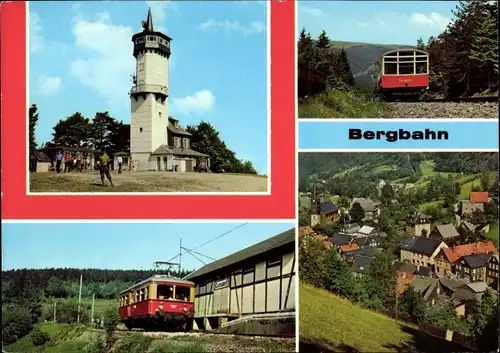 Ak Oberweißbach im Weißbachtal Thüringen, Oberweißbacher Bergbahn, Fröbelturm, Cursdorf, Mellenbach