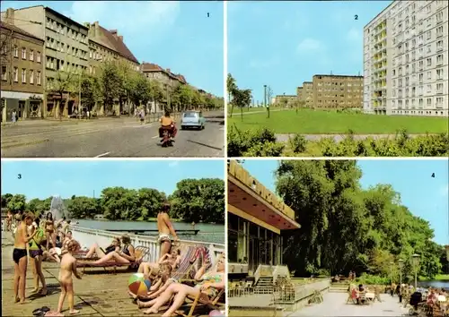 Ak Berlin Weißensee, Michelangelo Straße, Freibad, Milchhäuschen, Klement Gottwald Allee