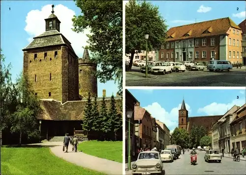 Ak Bernau bei Berlin, Steintor und Hungerturm, Rathaus am Karl-Marx-Platz, Ernst-Thälmann-Straße