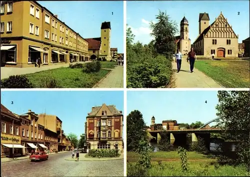 Ak Fürstenwalde an der Spree, Mühlenstraße, Altes Rathaus, Dom, Ernst Thälmann Straße, Spreebrücke