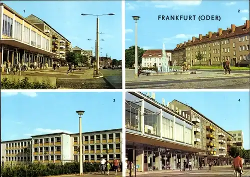 Ak Frankfurt an der Oder, Autosalon Karl-Marx-Straße, Julian-Marchlewski-Straße. 10. Oberschule