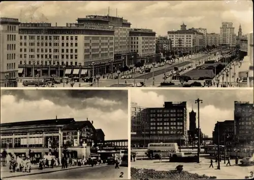 Ak Berlin Mitte, Alexanderplatz, Stalinallee, Bahnhof Friedrichstraße