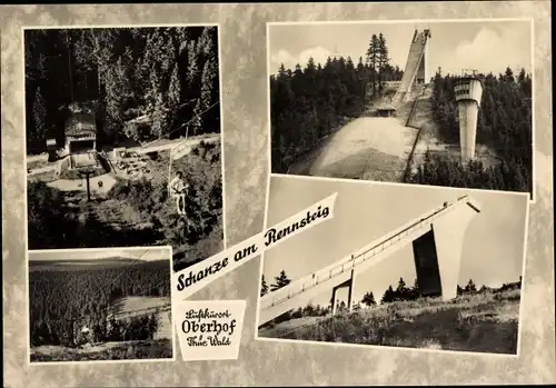 Ak Oberhof im Thüringer Wald, Schanze am Rennsteig, Panorama
