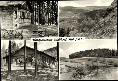 Ak Floh Seligenthal in Thüringen, Waldgaststätte Maßkopf, Außenansichten, Panorama