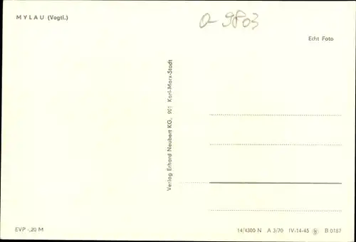 Ak Mylau Reichenbach im Vogtland, Blick auf die Stadt, Burg