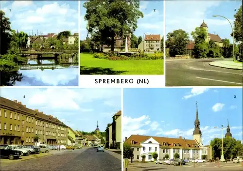 Ak Spremberg in der Lausitz, Spree, Busbahnhof, Schloss, Rathaus, Clara Zetkin Straße