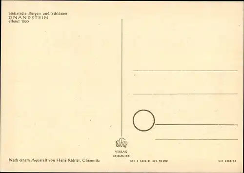 Künstler Ak Richter, Hans, Gnandstein Kohren Sahlis Frohburg Sachsen, Blick auf die Burg