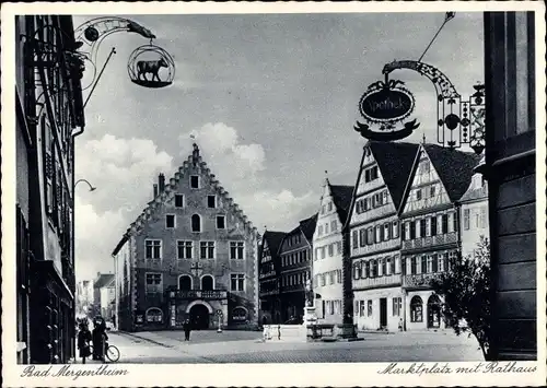 Ak Bad Mergentheim Baden Württemberg, Marktplatz mit Rathaus