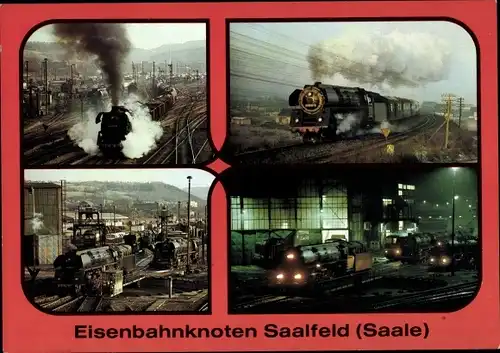 Ak Saalfeld an der Saale Thüringen, Eisenbahnknoten, Güterzug mit BR 44 a. d. Saalbahn 01 0501