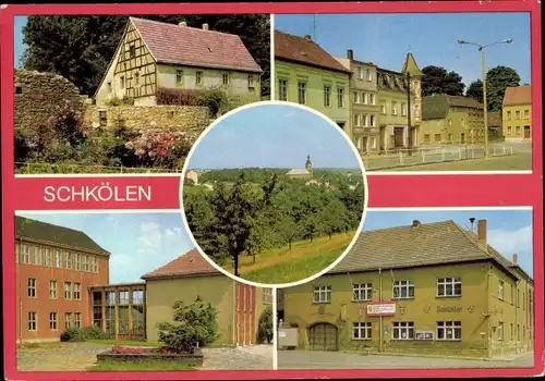 Ak Schkölen in Thüringen, Anlage am Schloss, Polytechnische Oberschule Maxim Gorki, Taubenherd