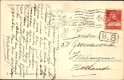 Ak Luzern Stadt Schweiz, Teilansicht vom Ort mit Alpen