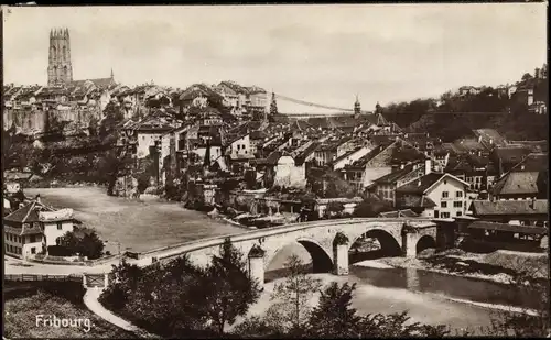 Ak Fribourg Freiburg Stadt Schweiz, Stadtbild