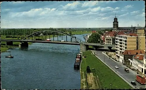 Ak Deventer Overijssel Niederlande, Blick auf Wilhelminabrücke